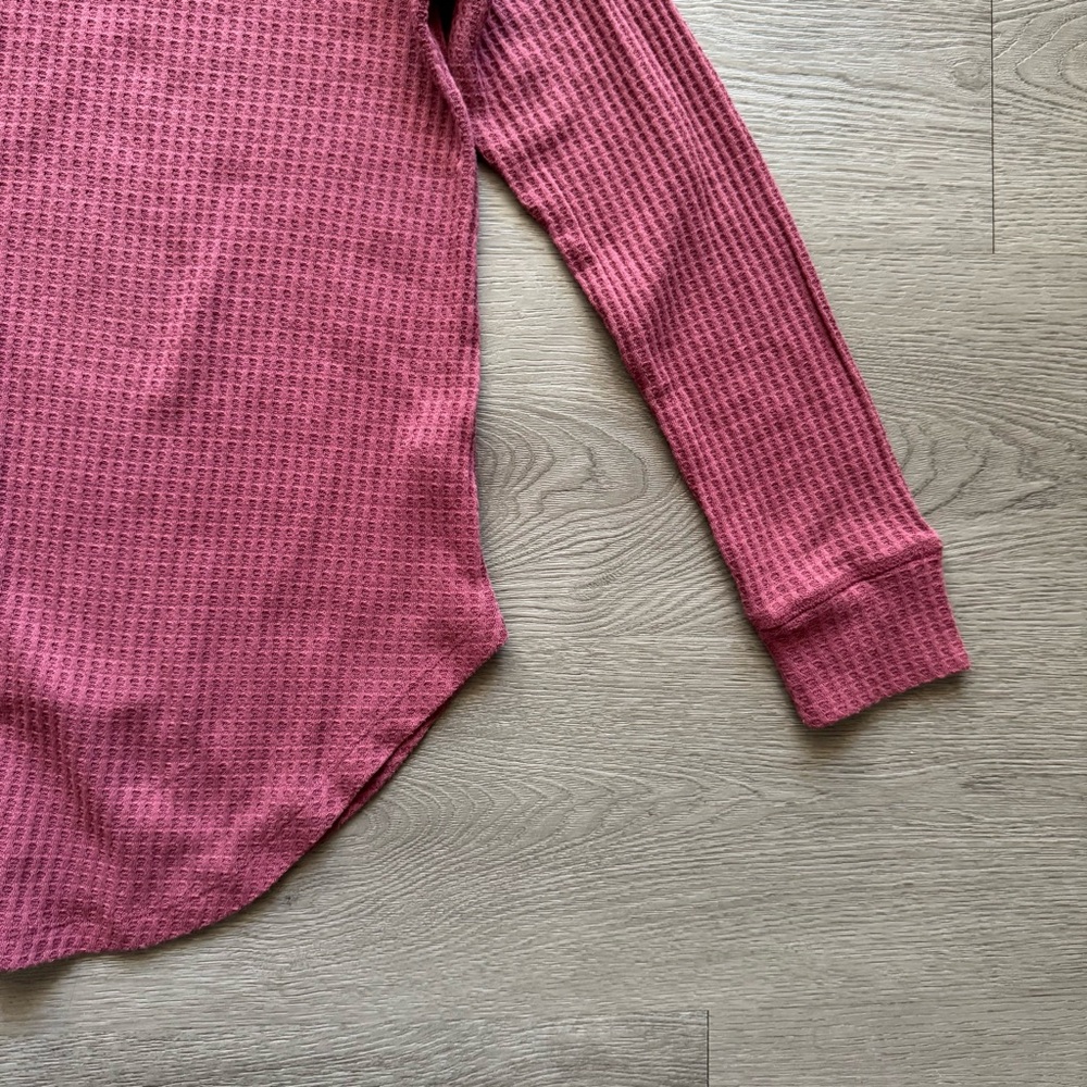 Grace & Lace Waffle Knit Button Up Long Sleeve Shirt - Picture 4 of 6